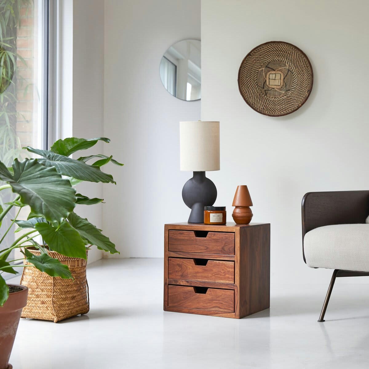 KWARTO - Module en palissandre massif 3 tiroirs