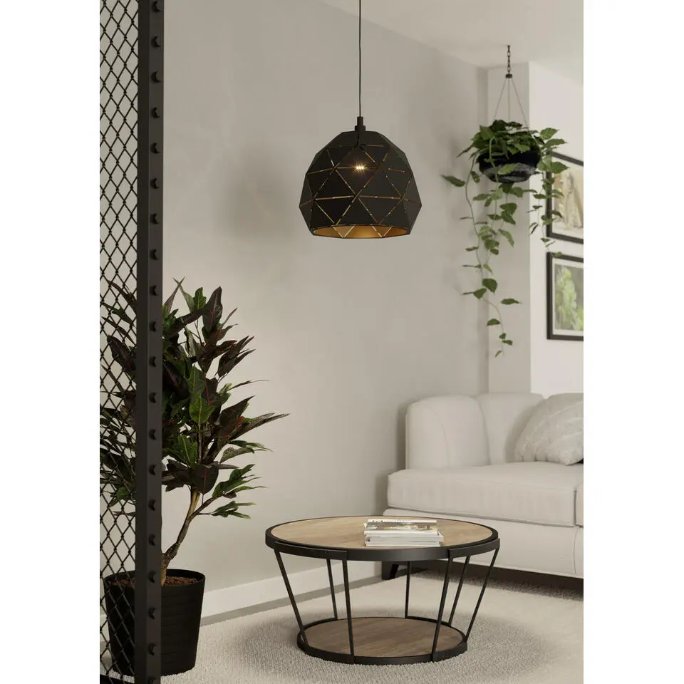 EGLORoccaforteHanglamp-E27-&Oslash;40cm-Zwart/Goud