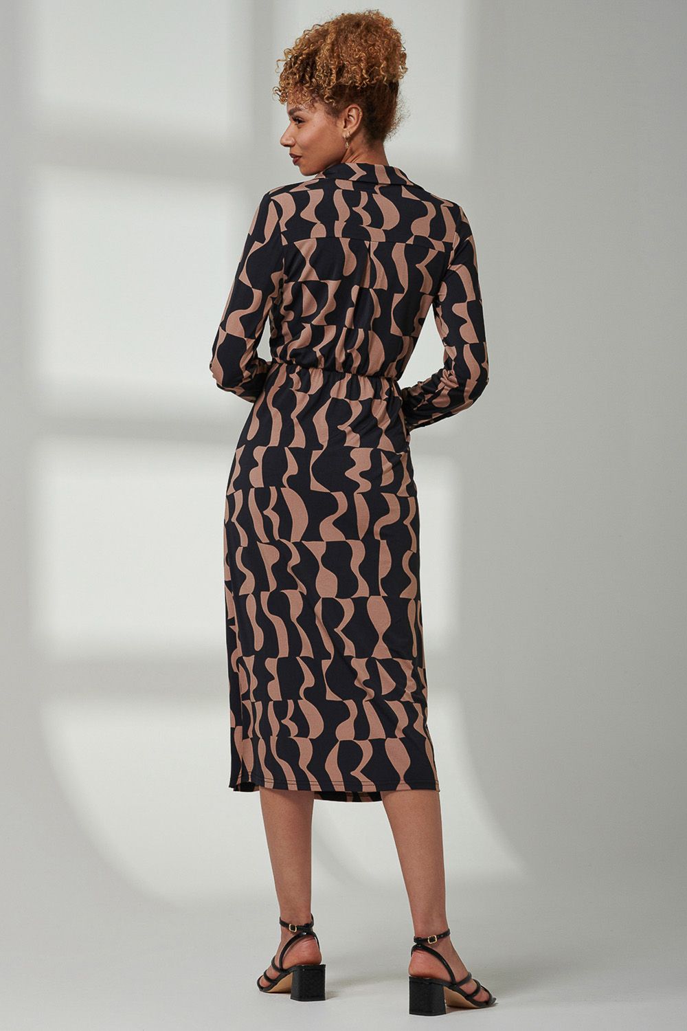 Jolie Moi Becca Long Sleeve Jersey Shirt Dress