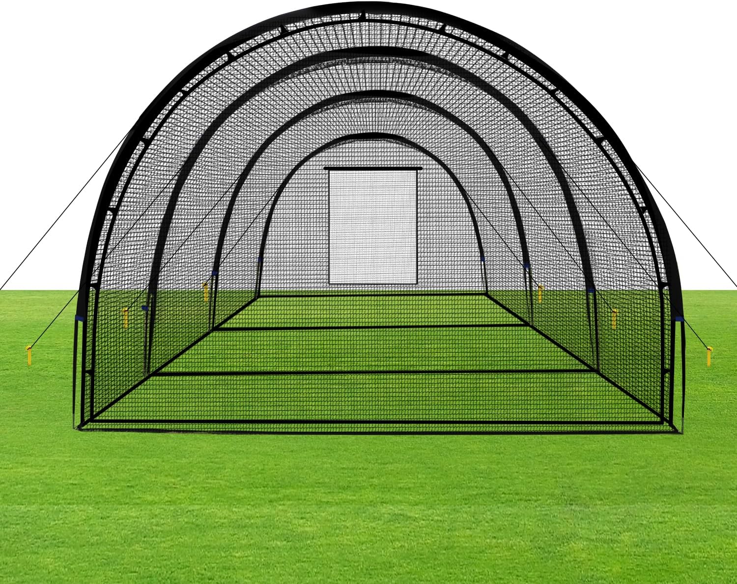 Baseball Batting Cage Net Batting Cages for Backyard Portable Baseball and Softball Batting Cages with Pitching Machine Hole and Detachable Door for Backyard Outdoor Hitting Practice(30 x 12 x 8 Feet)