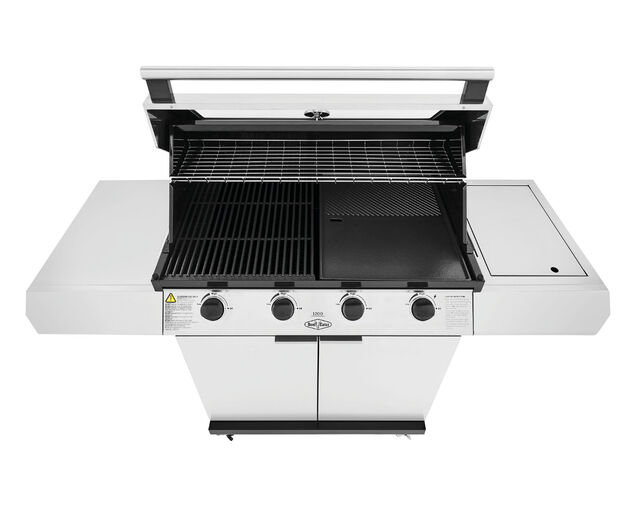 BeefEater 1200 Series - 4 Burner Stainless Steel BBQ With Side Burner