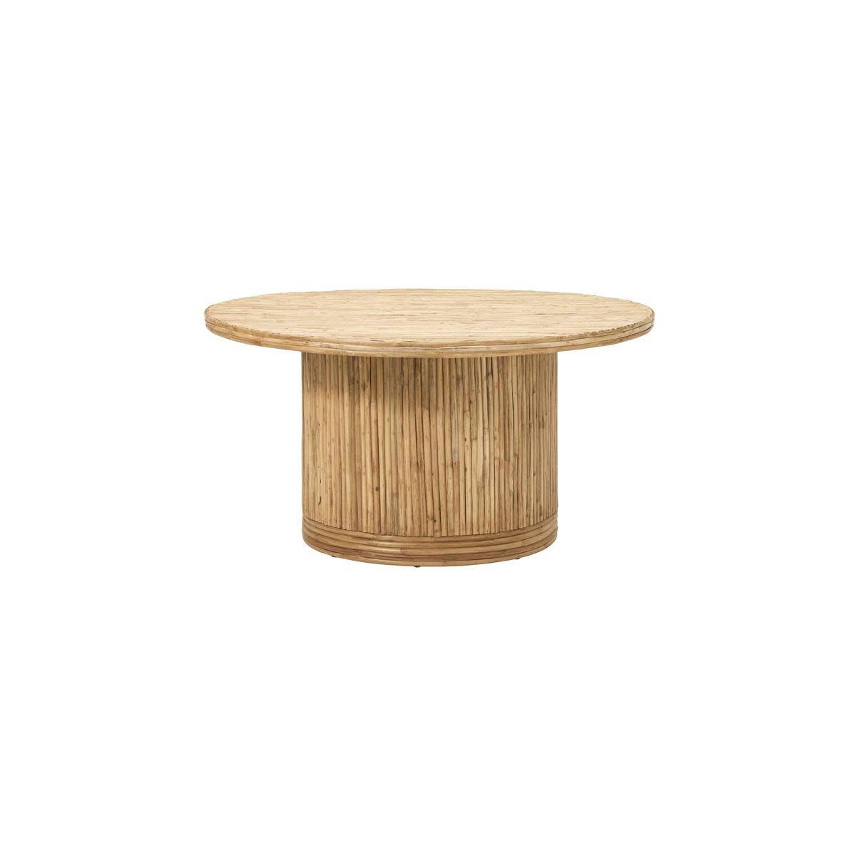 - Table basse ronde en rotin et MDF
