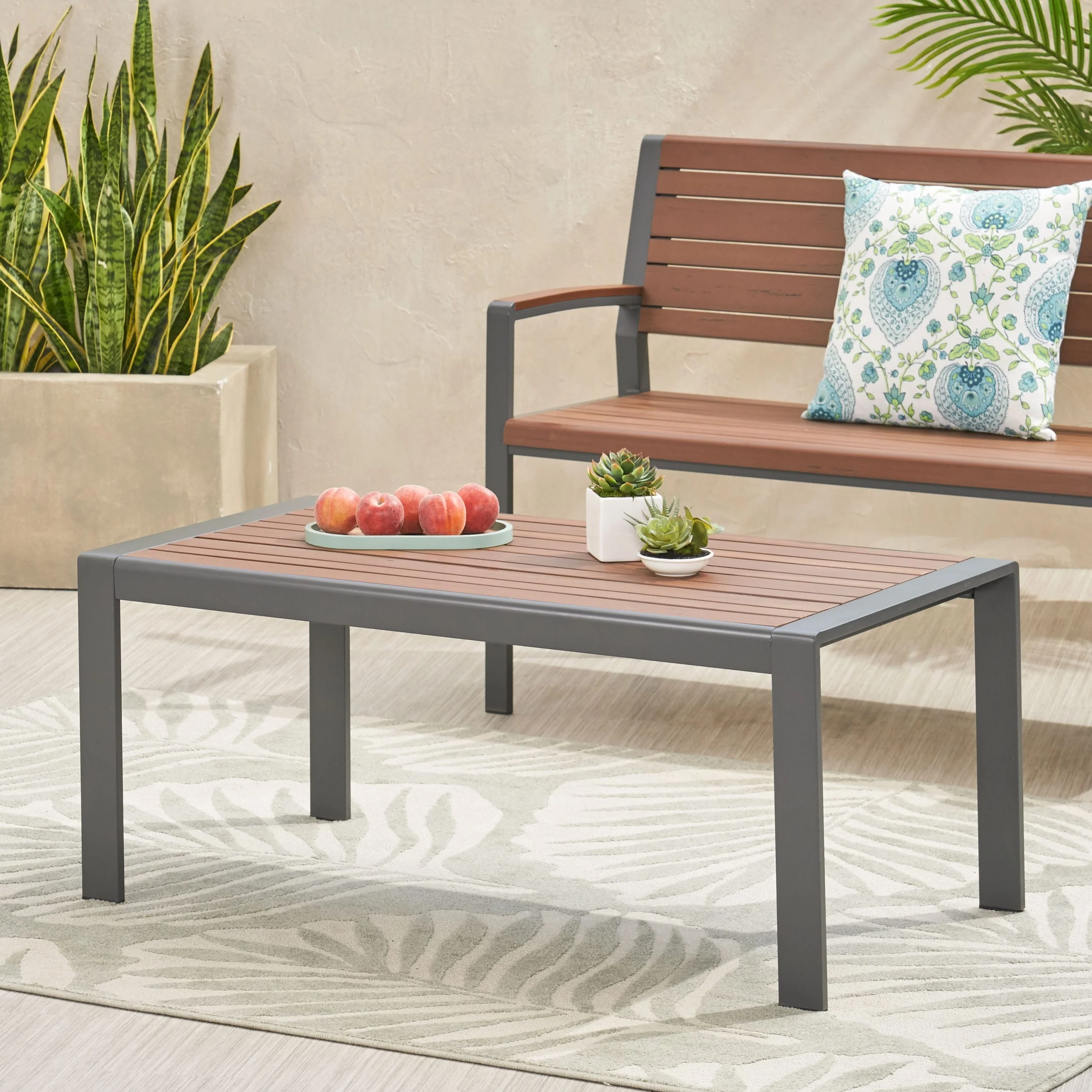 Davos Outdoor Aluminum Outdoor Coffee Table by Christopher Knight Home