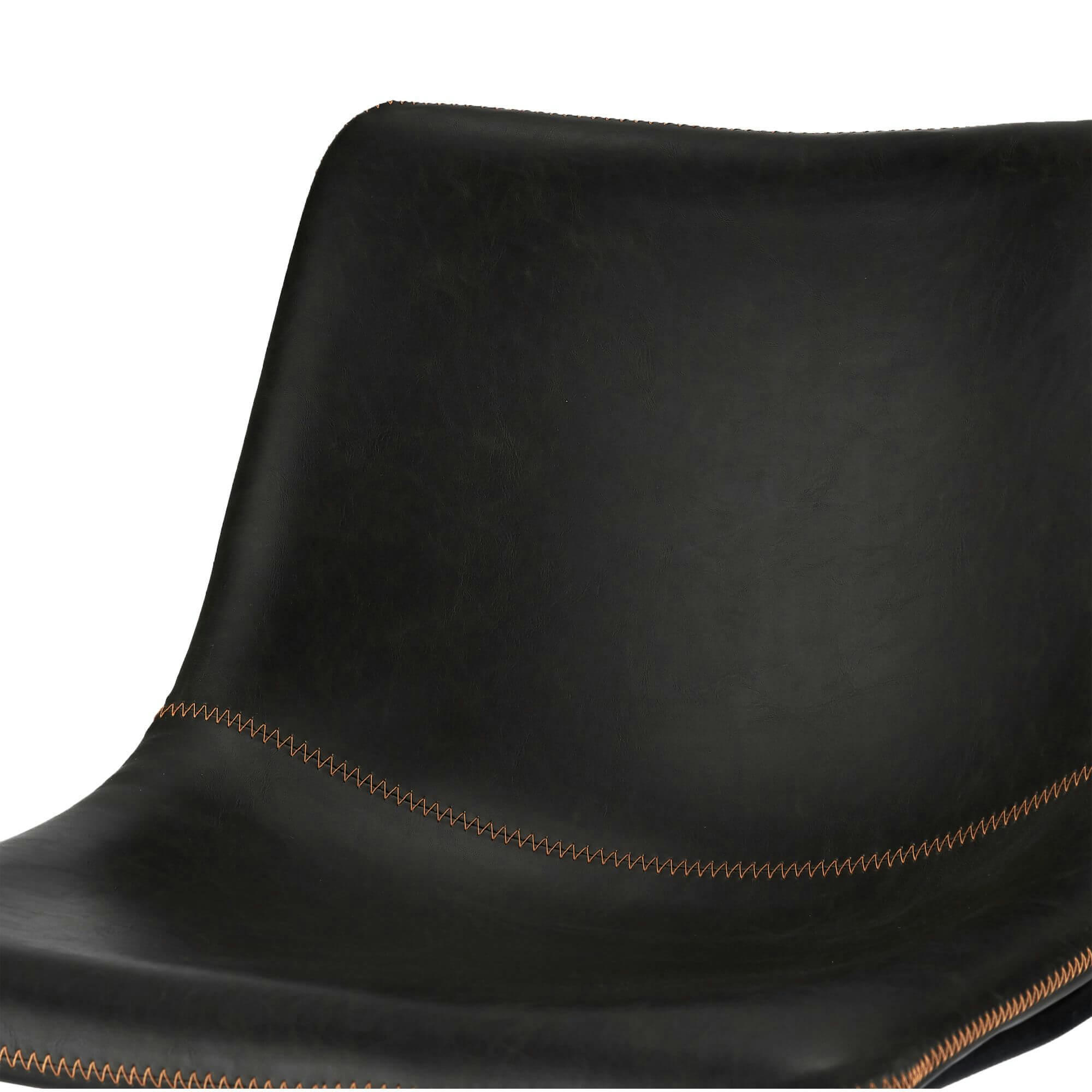 INDIANA - Lot de 2 chaise de bar en simili noir H72