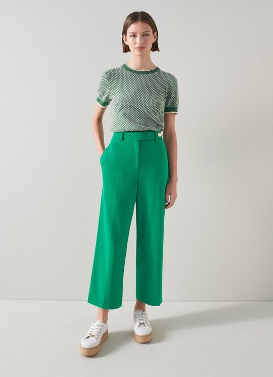 Bibi Green Recycled Polyester Blend Trousers