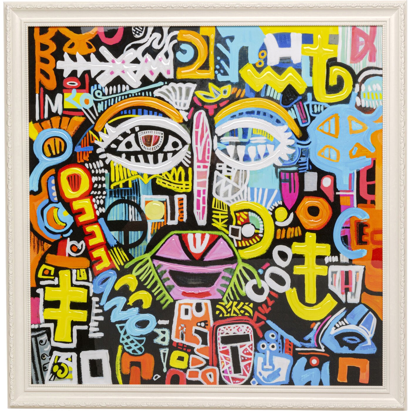 Kare Design Schilderij gezicht graffiti 80x80cm