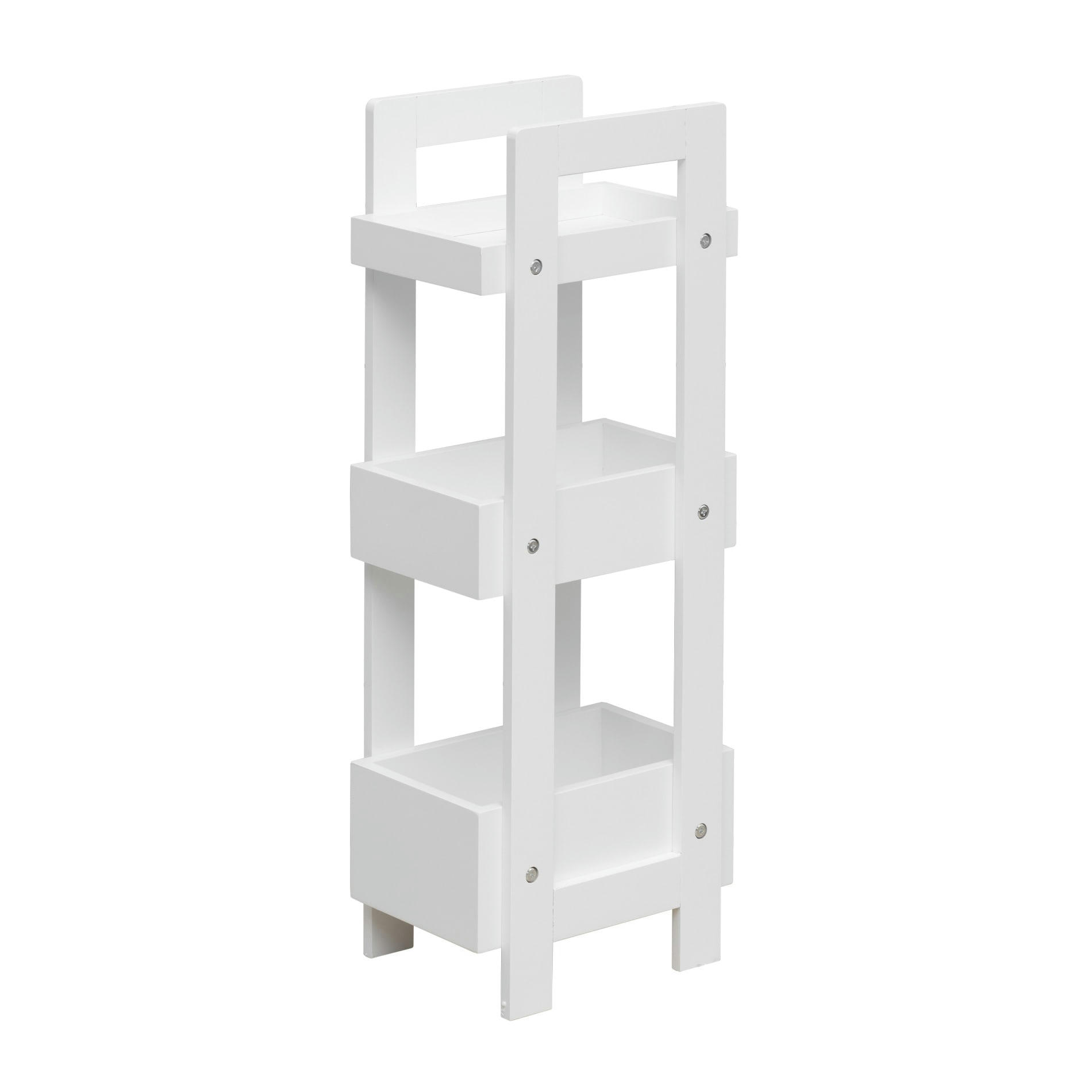 EASY LIFE - Étagère étroit avec 3 niveaux en MDF blanc