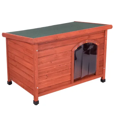 Woody Flat-Roofed Dog Kennel (incl. Free Plastic Door)