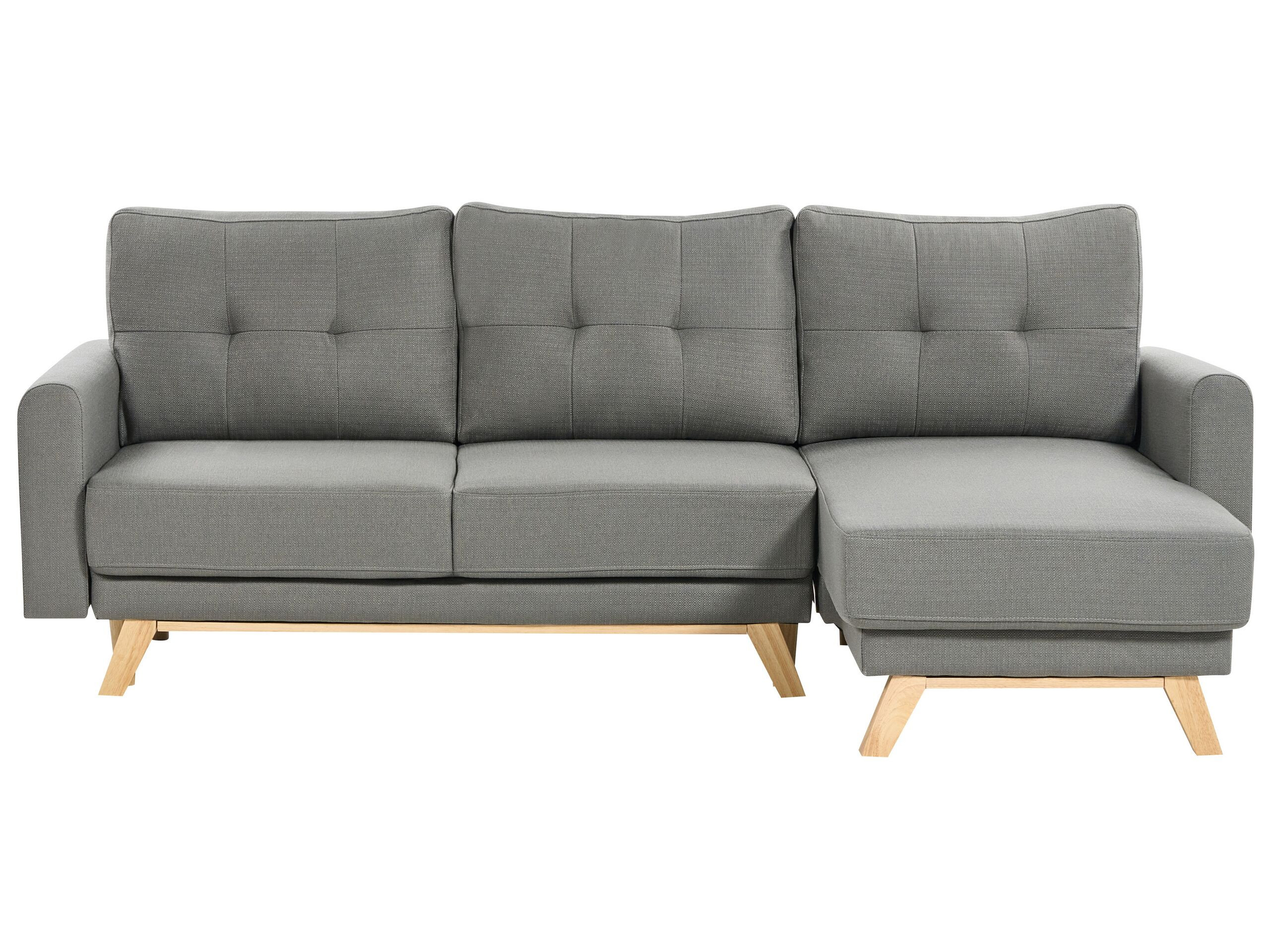 Sofa narożna lewostronna rozkładana szara