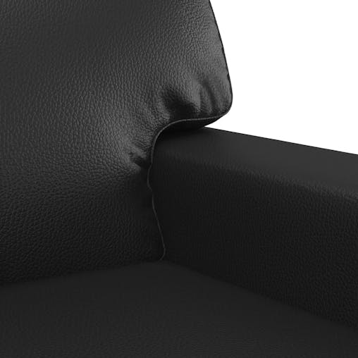 NNEVL 3 Piece Sofa Set with Pillows Black Faux Leather