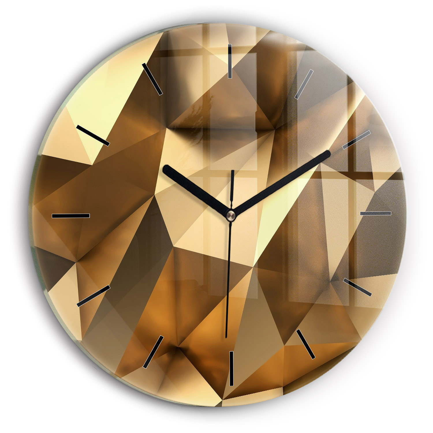 Zegar ze szkła ścienny Tekstura geometryczna fi30