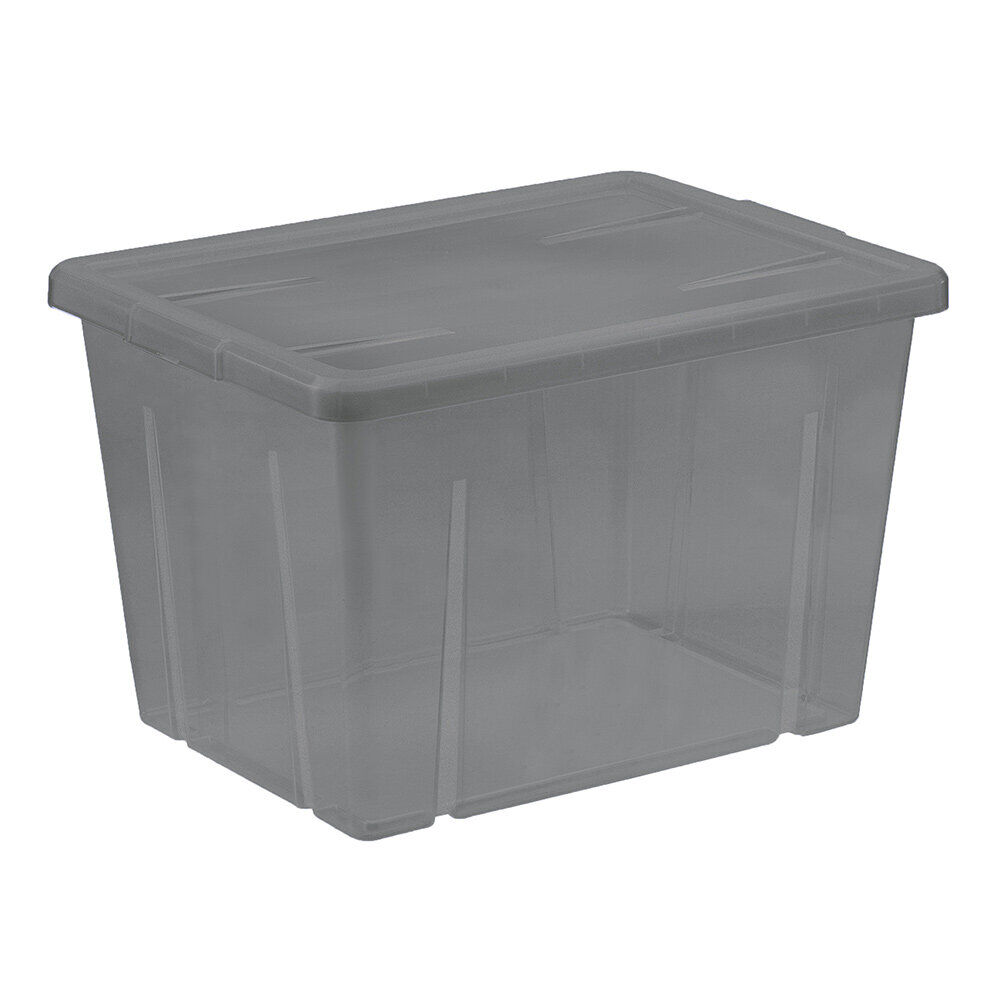 BoÎte de rangement noir transparent avec couvercle 18,8L
