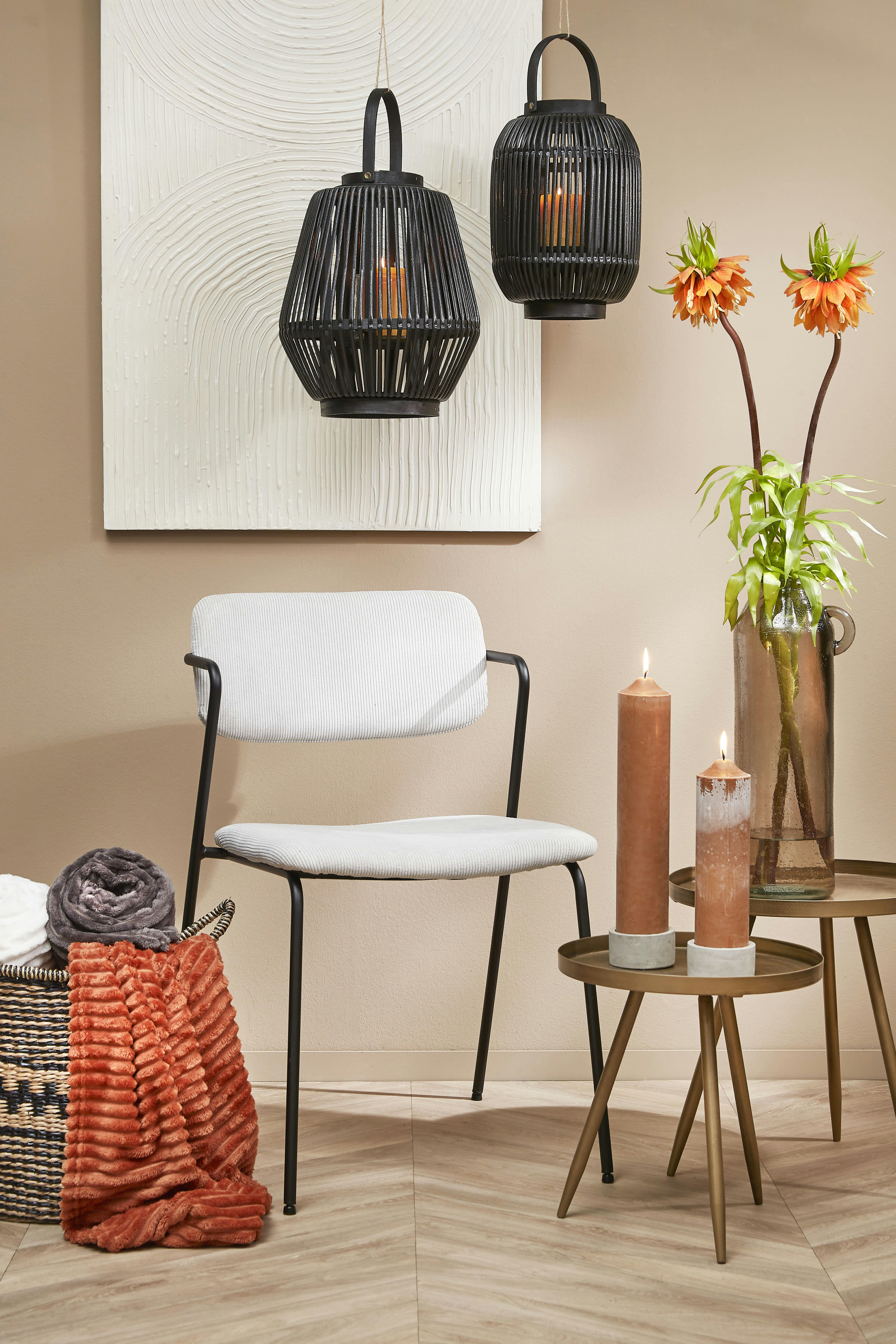 - Bougie en stéarine marron clair H25