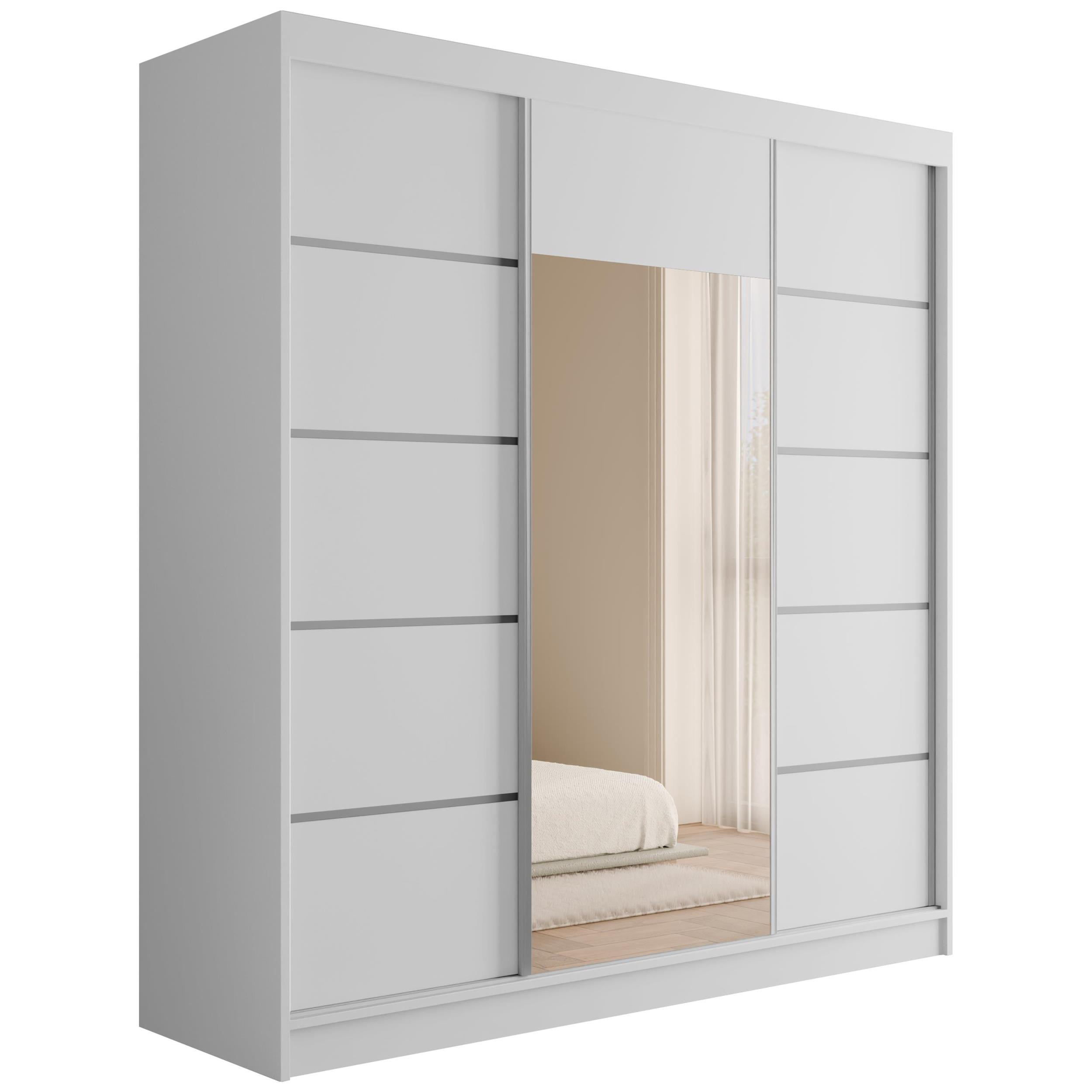 Szafa z drzwiami przesuwnymi i lustrem V2-LINEA 200 x 215 cm