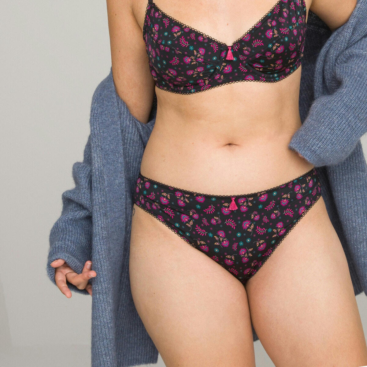 Slip en microfibre, imprimé fleurs