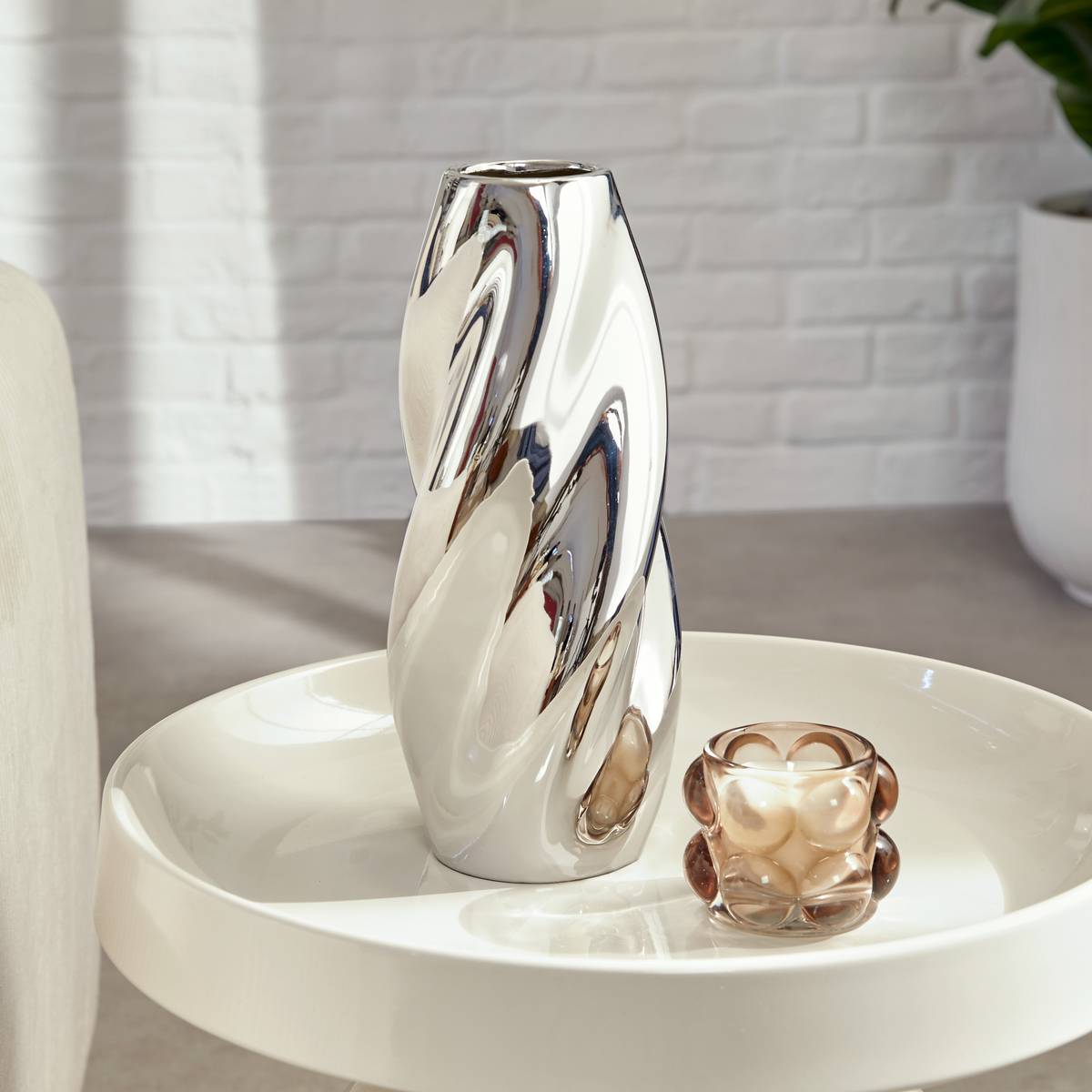 Vase "Sky" Silver, H.28.5 cm