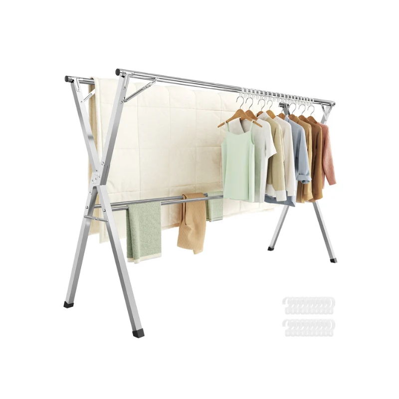 Étendoir à linge pliable en acier inoxydable robuste