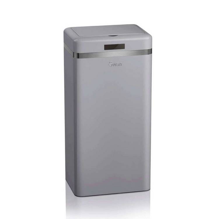 Swan 45L Retro Square Sensor Bin - Grey