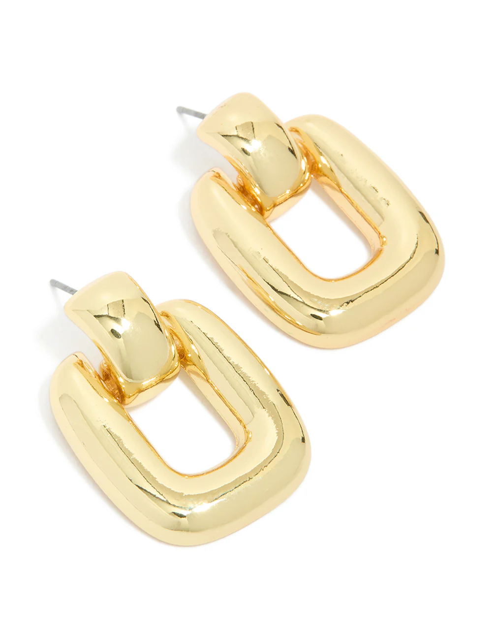 Gold Plated Brass Classic Doorknocker Earrings