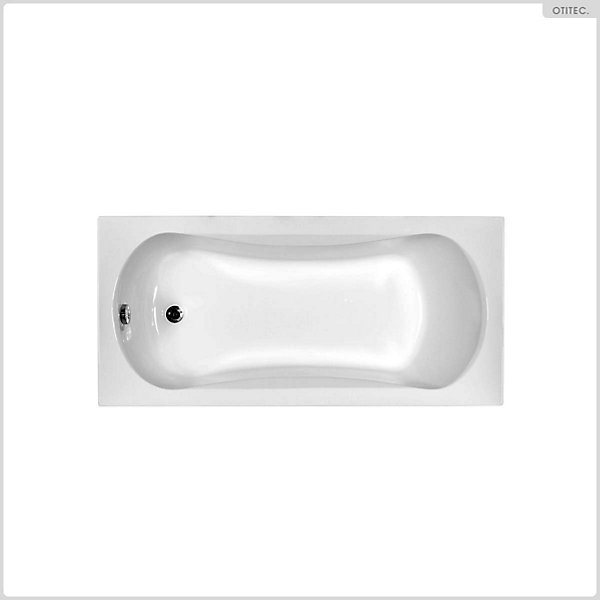 Baignoire rectangulaire - 150 x 70 cm - avec Habillage Polystyrène - Pieds - Vidage Chrome - ARIA