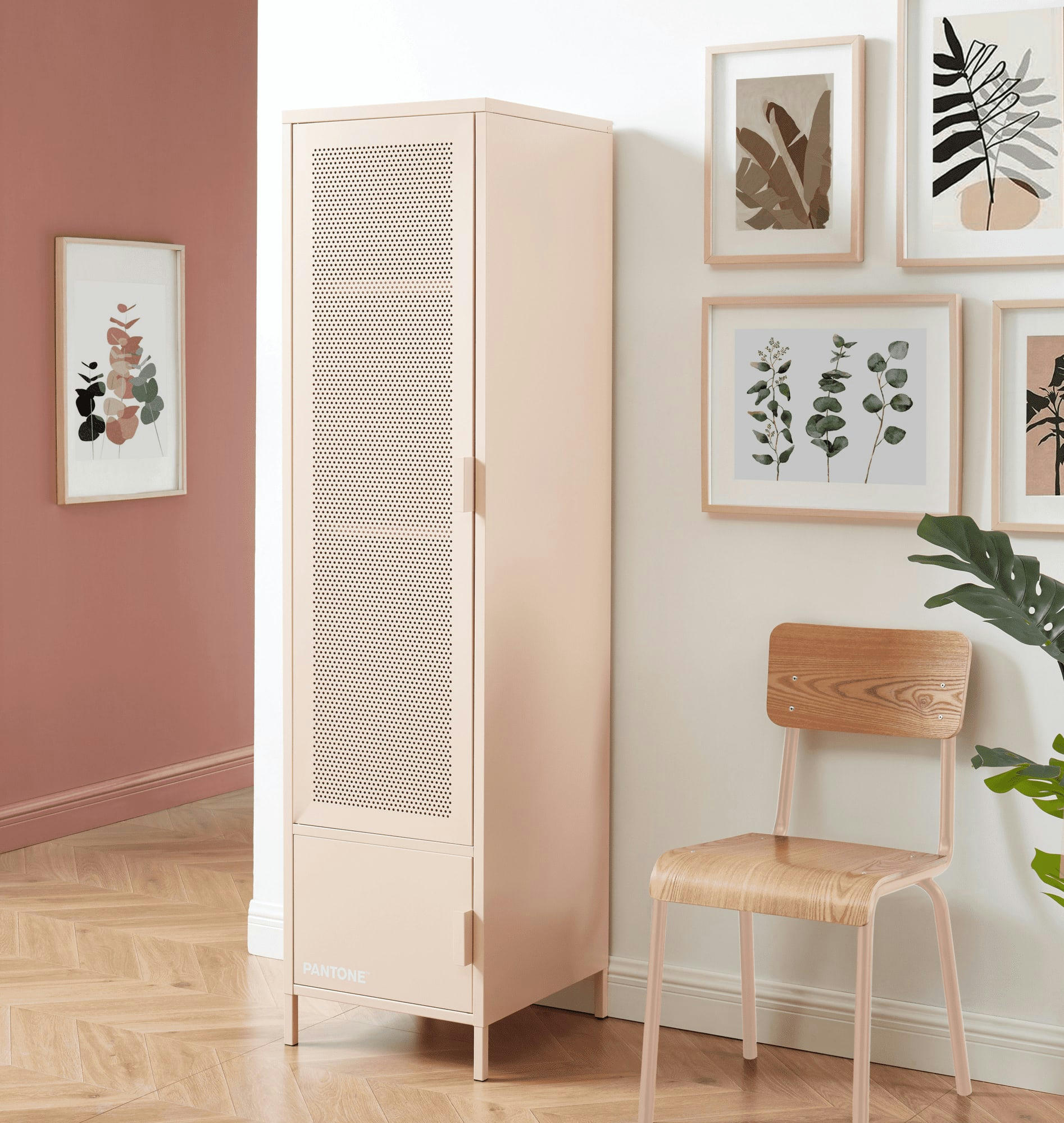 PANTONE - Vestiaire  métal rose blush h180cm
