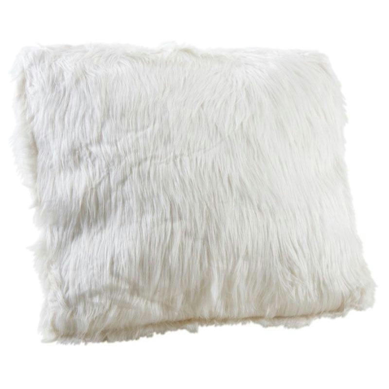- Coussin imitation fourrure 45 cm blanc