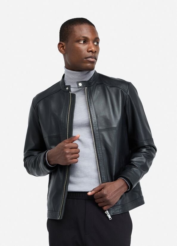 Giacca biker in pelle