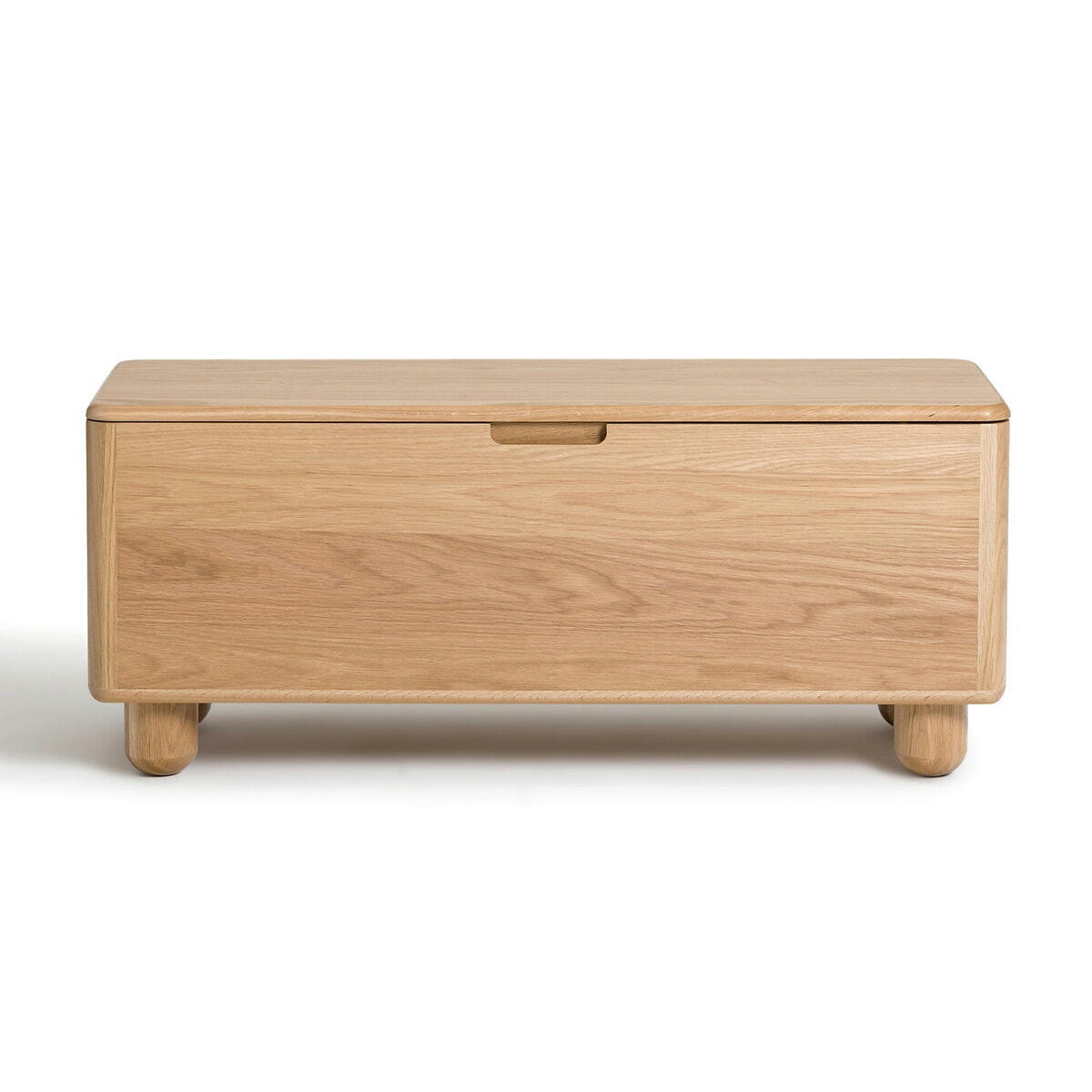 Banc/coffre de rangement chêne arrondi, Piero