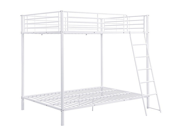 Lits superposés 2 x 140 x 190 cm - Métal - Blanc   Matelas - GEMINI II