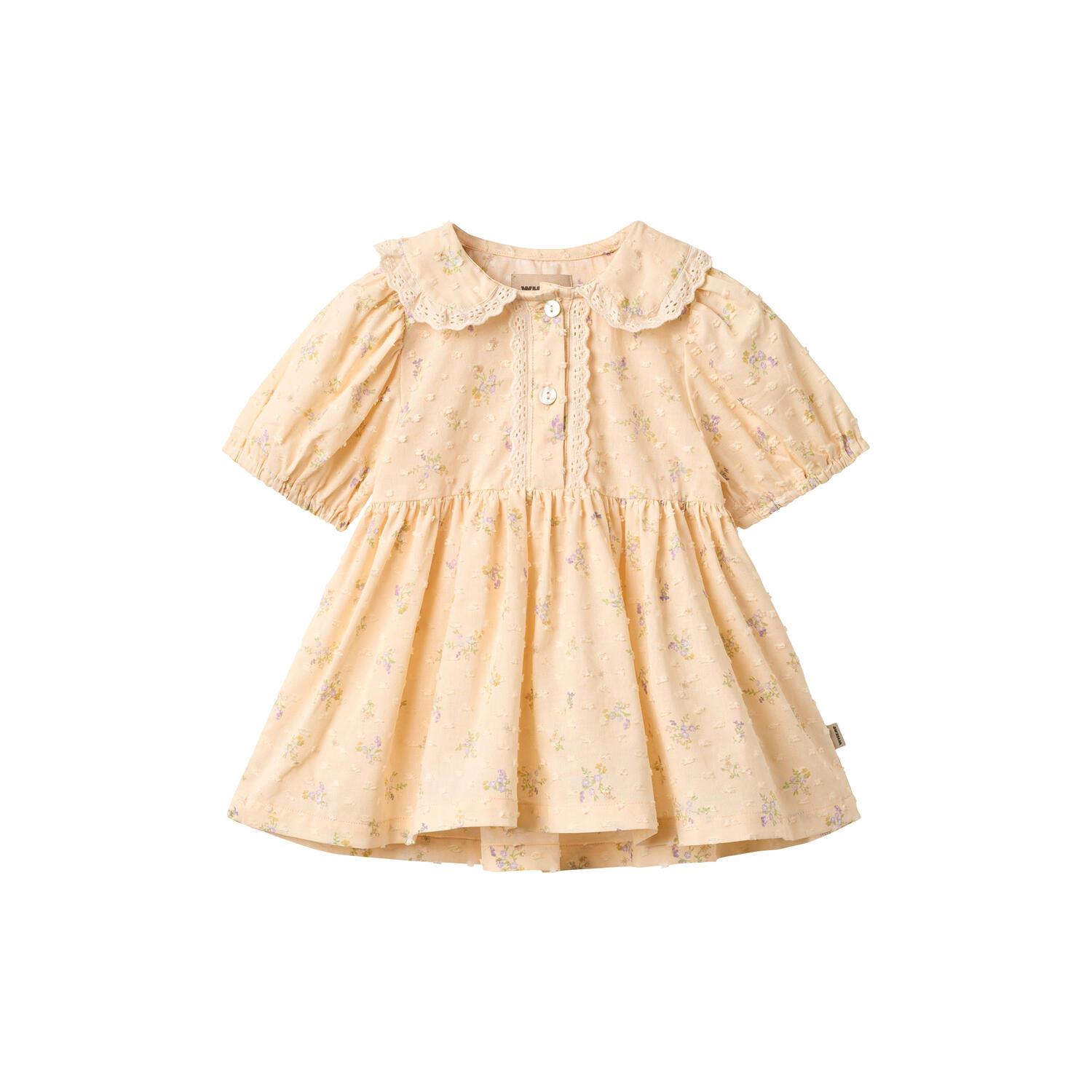 Dress S/S Adele, barely apricot flowers