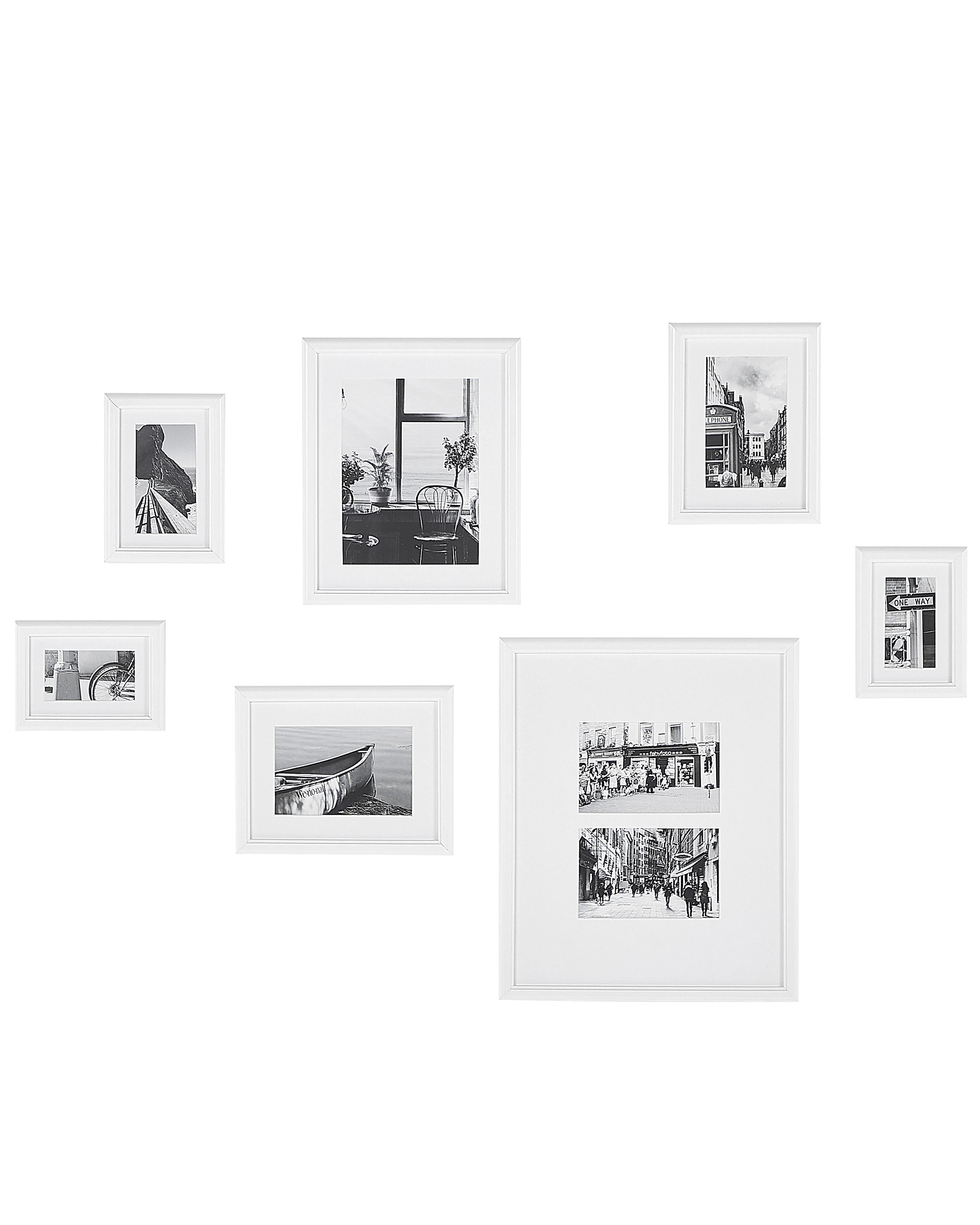 Set of 6 Photo Frames ZINARE Landscape White