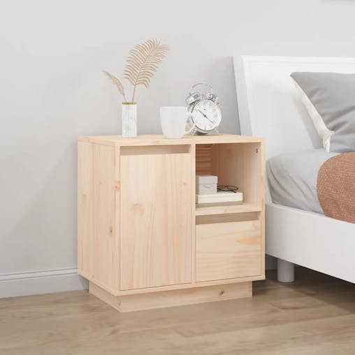 NNEVL Bedside Cabinets 2 pcs 50x34x50 cm Solid Wood Pine