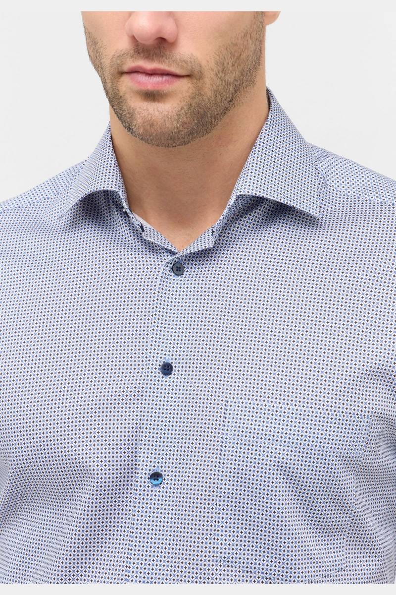 ETERNA Modern Fit Hemd mittelblau, Bedruckt