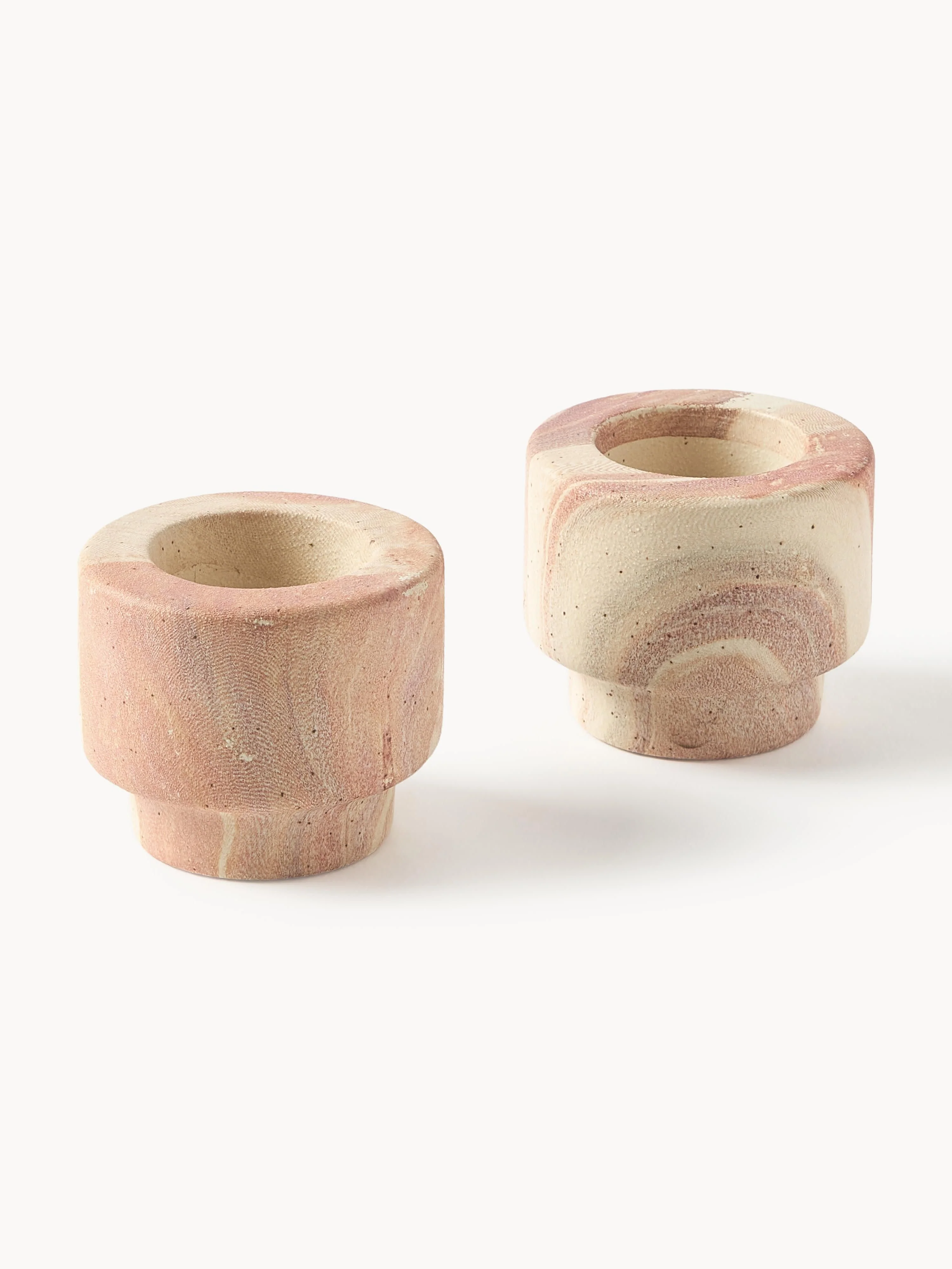 Teelichthalter Kiko in Marmor-Optik, 2er-Set