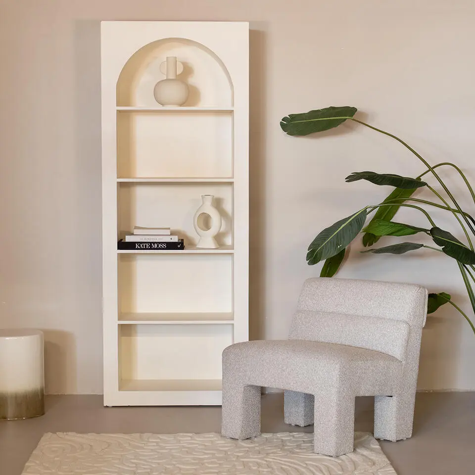 Wandkast Beige - 5-Vakken - 80x38x210cm - Fien