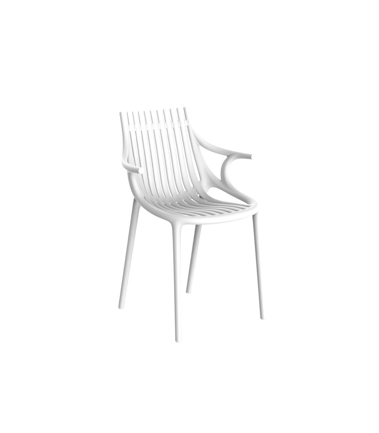 IBIZA - Chaise avec accoudoirs Plastique blanc 57x81x51 cm