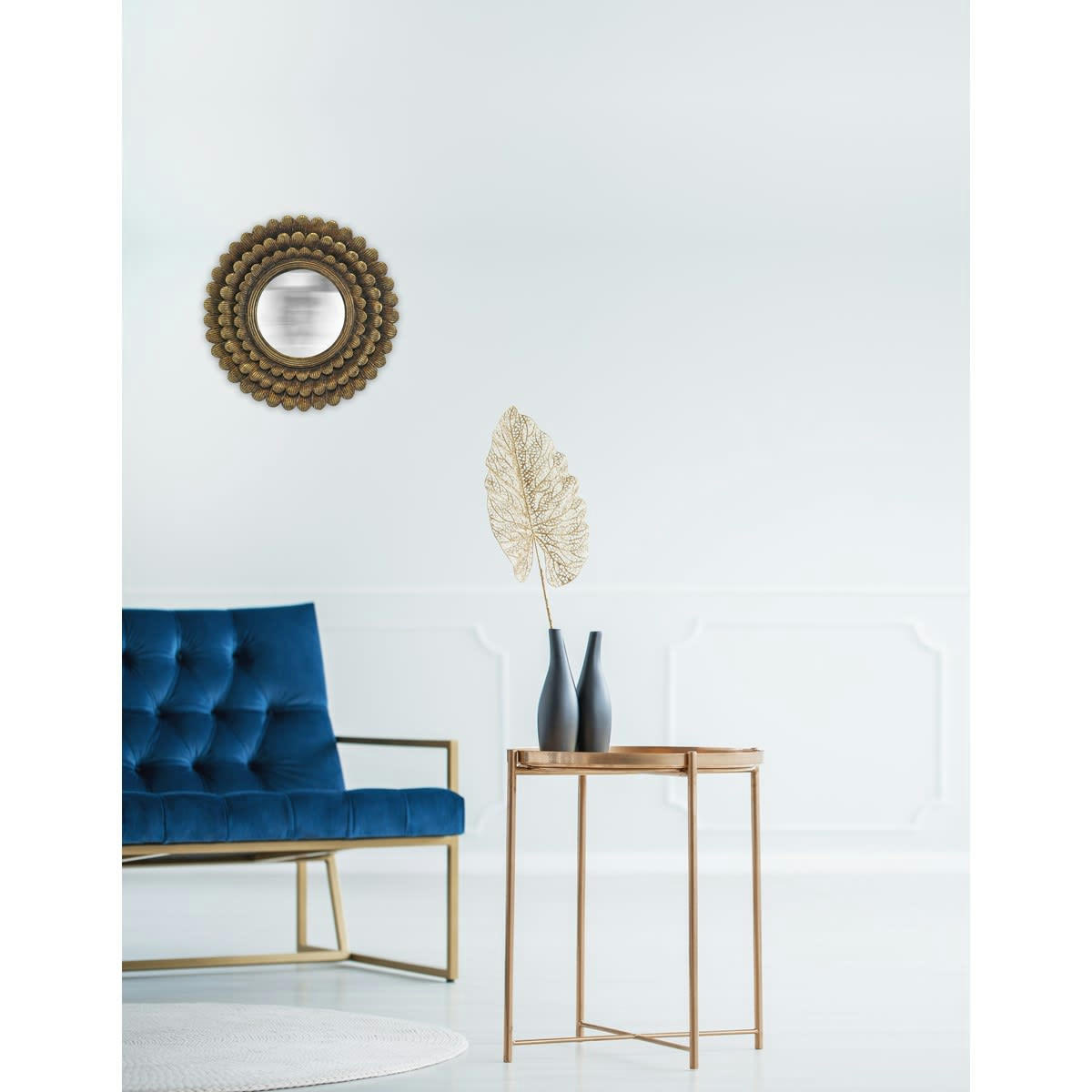 SOFIA - Miroir soleil D20 cm or