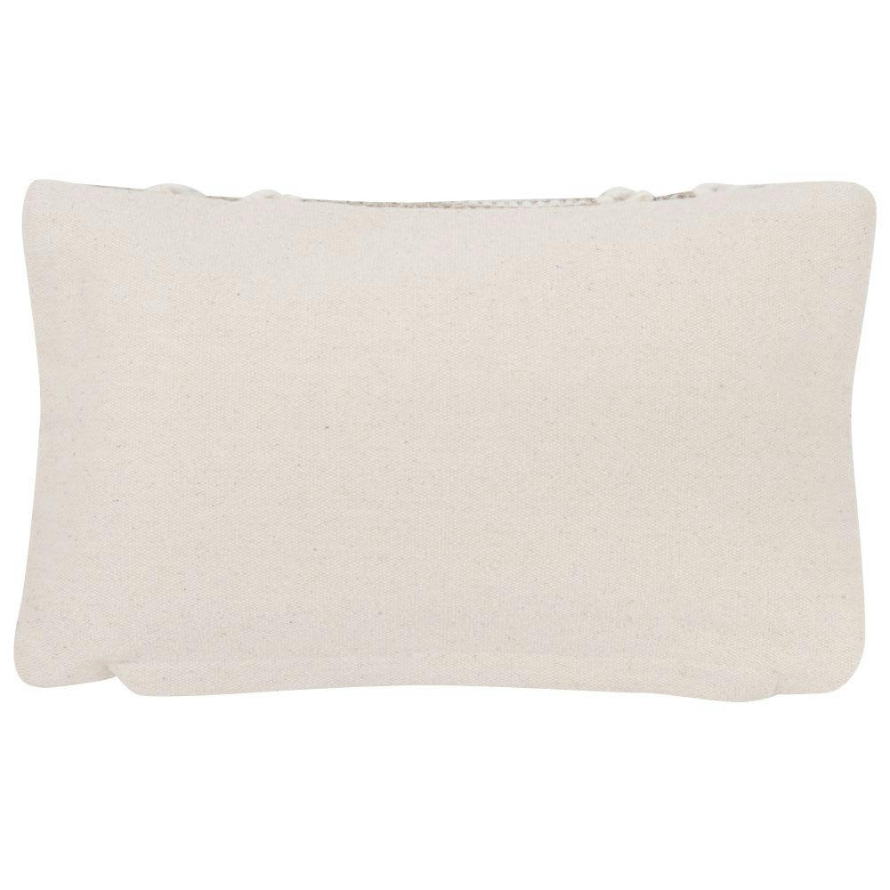 ELINOR - Coussin en laine style rustique blanc et gris 30x50