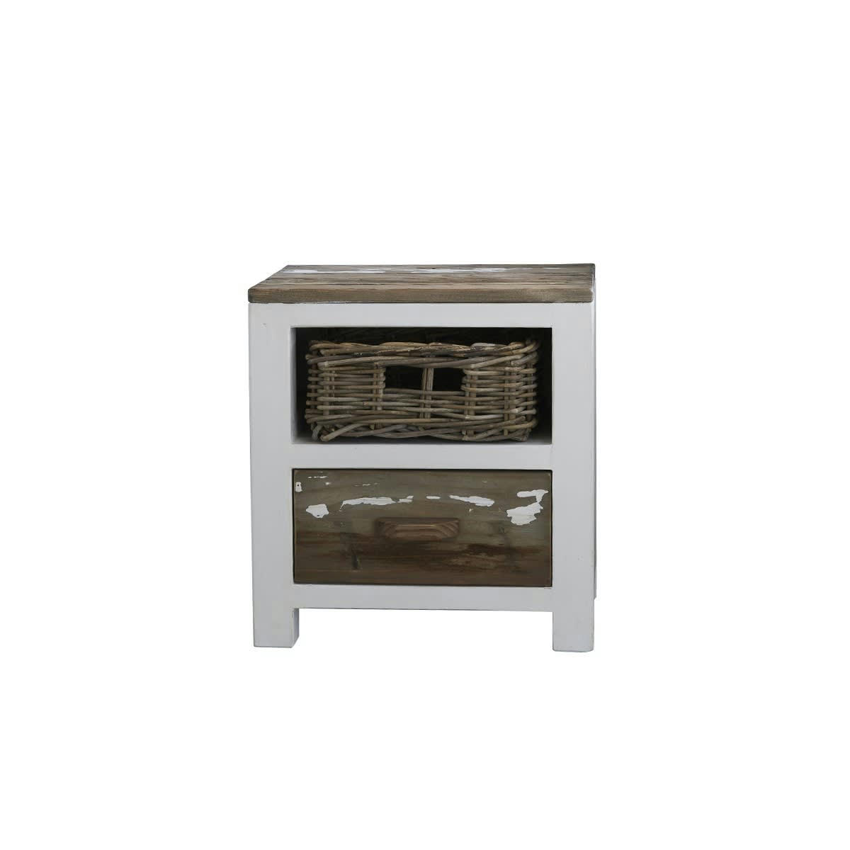 ATLANTIC - Table de chevet en pin recyclé massif