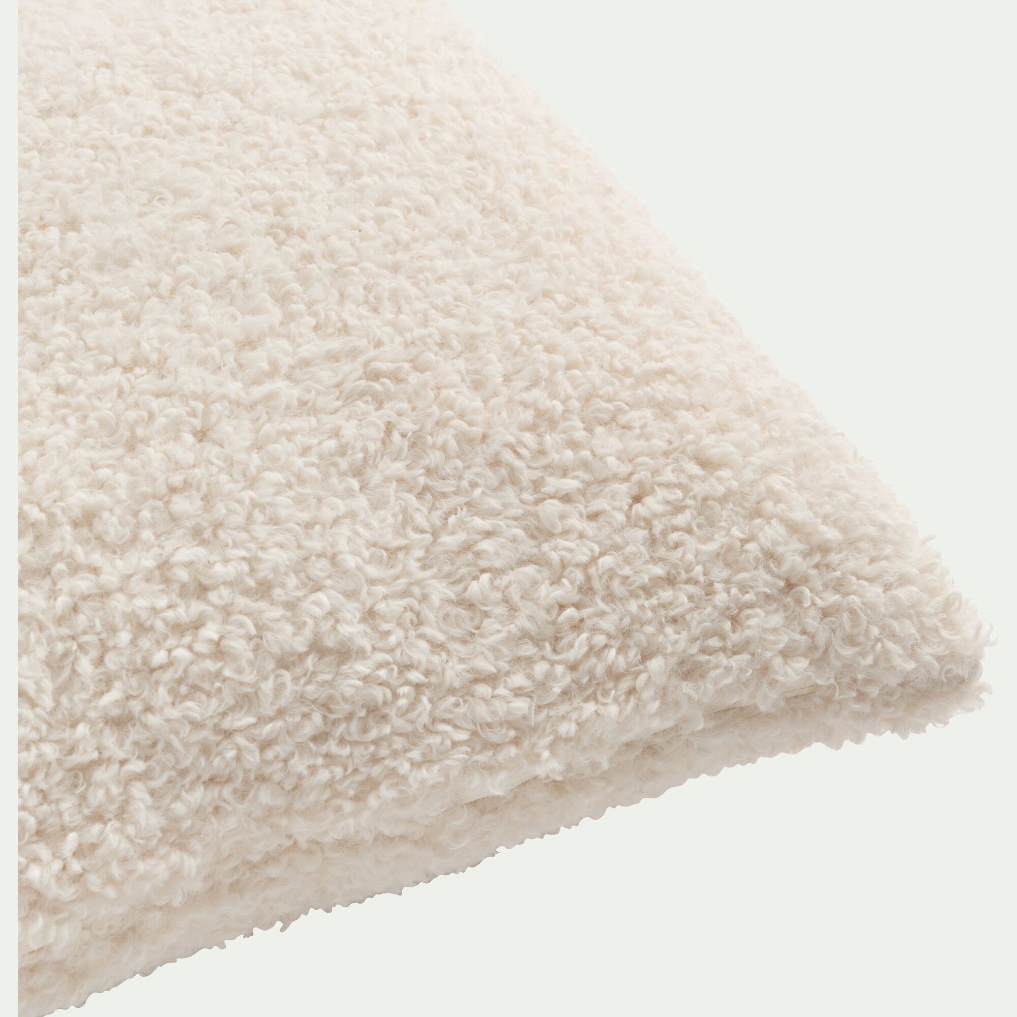 TEXEL - Coussin effet moutonné synthétique 45x45cm - blanc