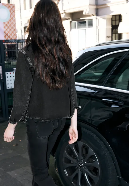 Jeanshemd mit Glitzerdetails