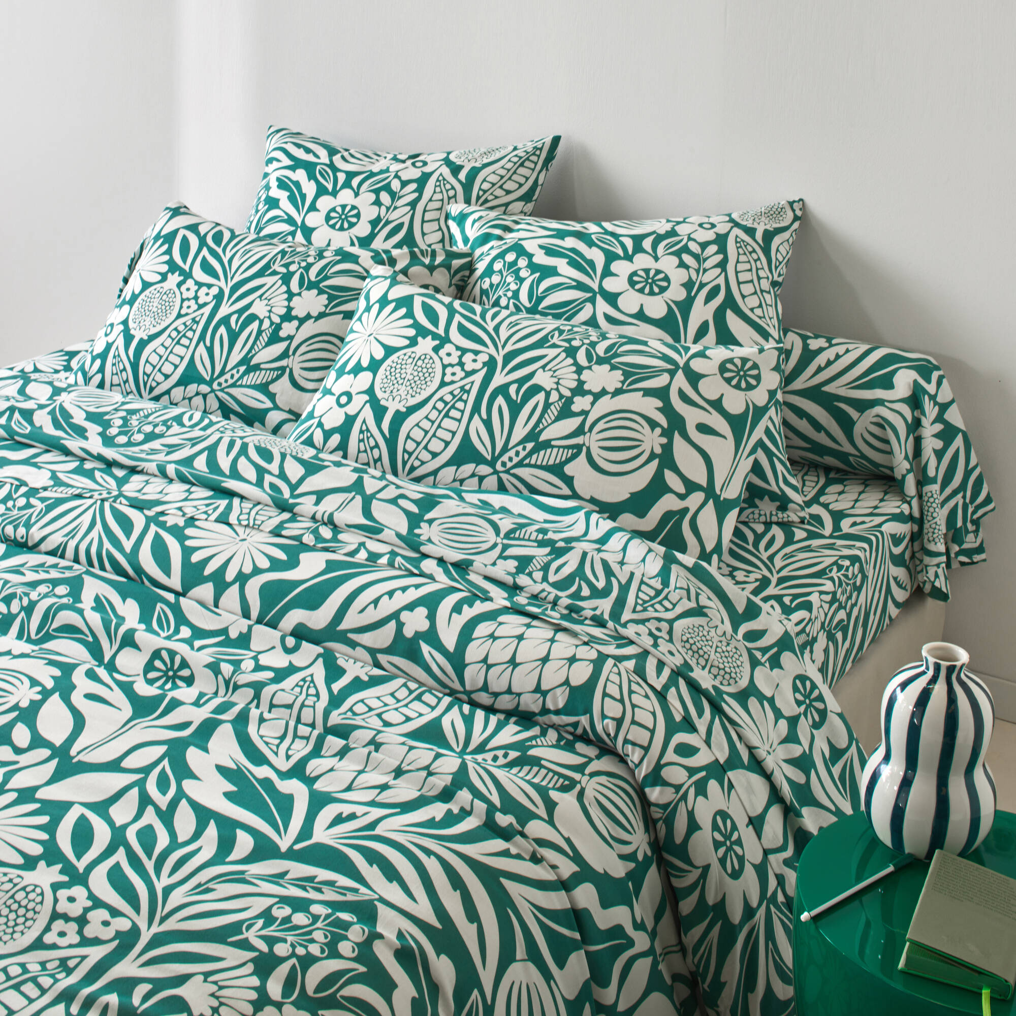 Linge de lit Montego en coton imprimé