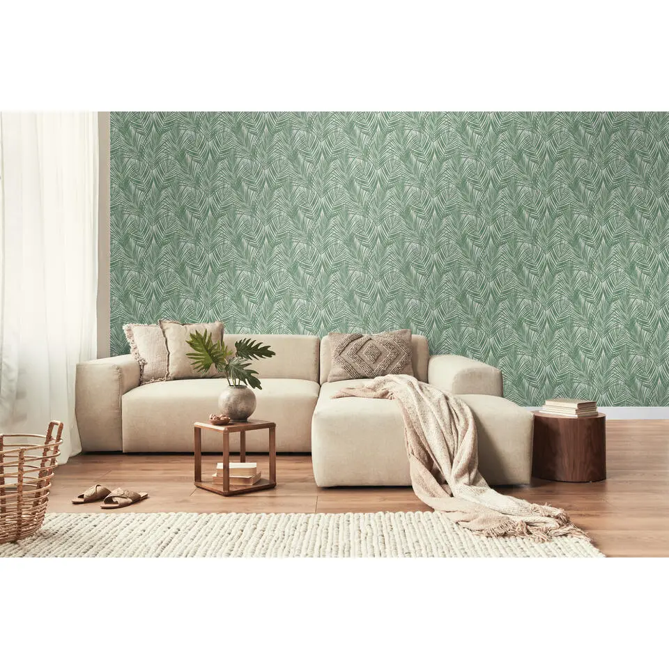 Walls4You behang tropische bladeren groen - 53 cm x 10.05 m