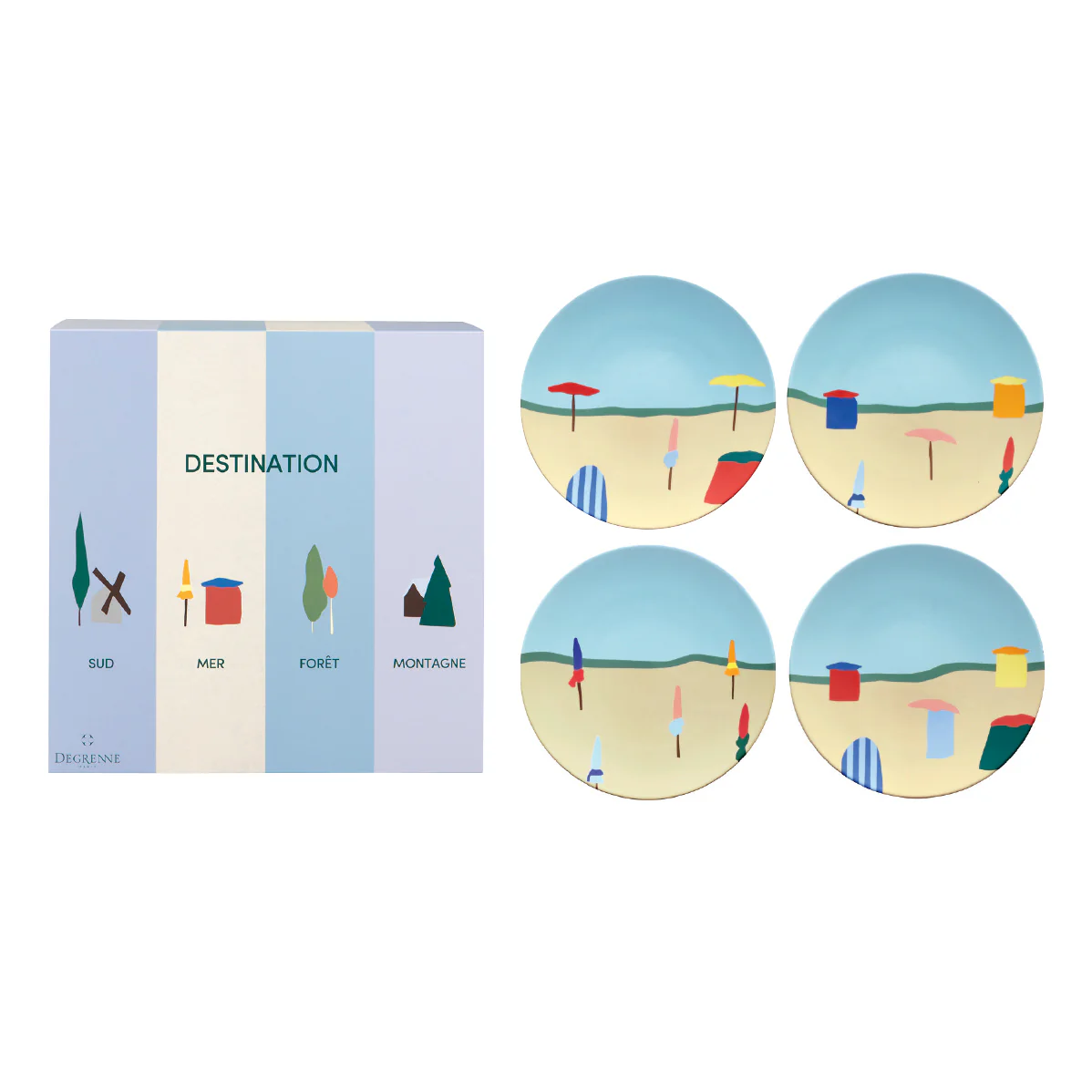 Coffret 4 assiettes à dessert
