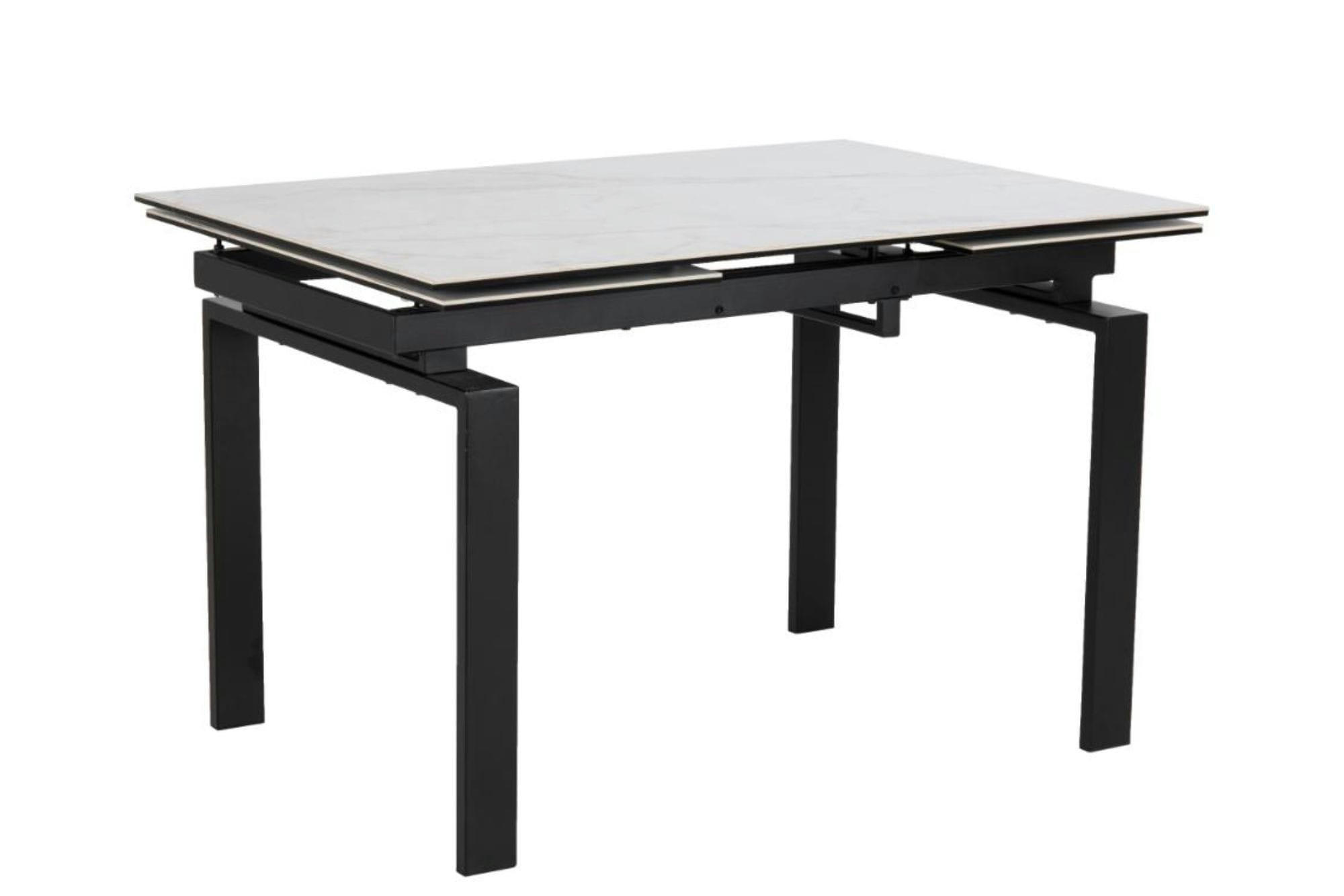 HILDA - Table de salle à manger rectangulaire extensible en céramique L120/200