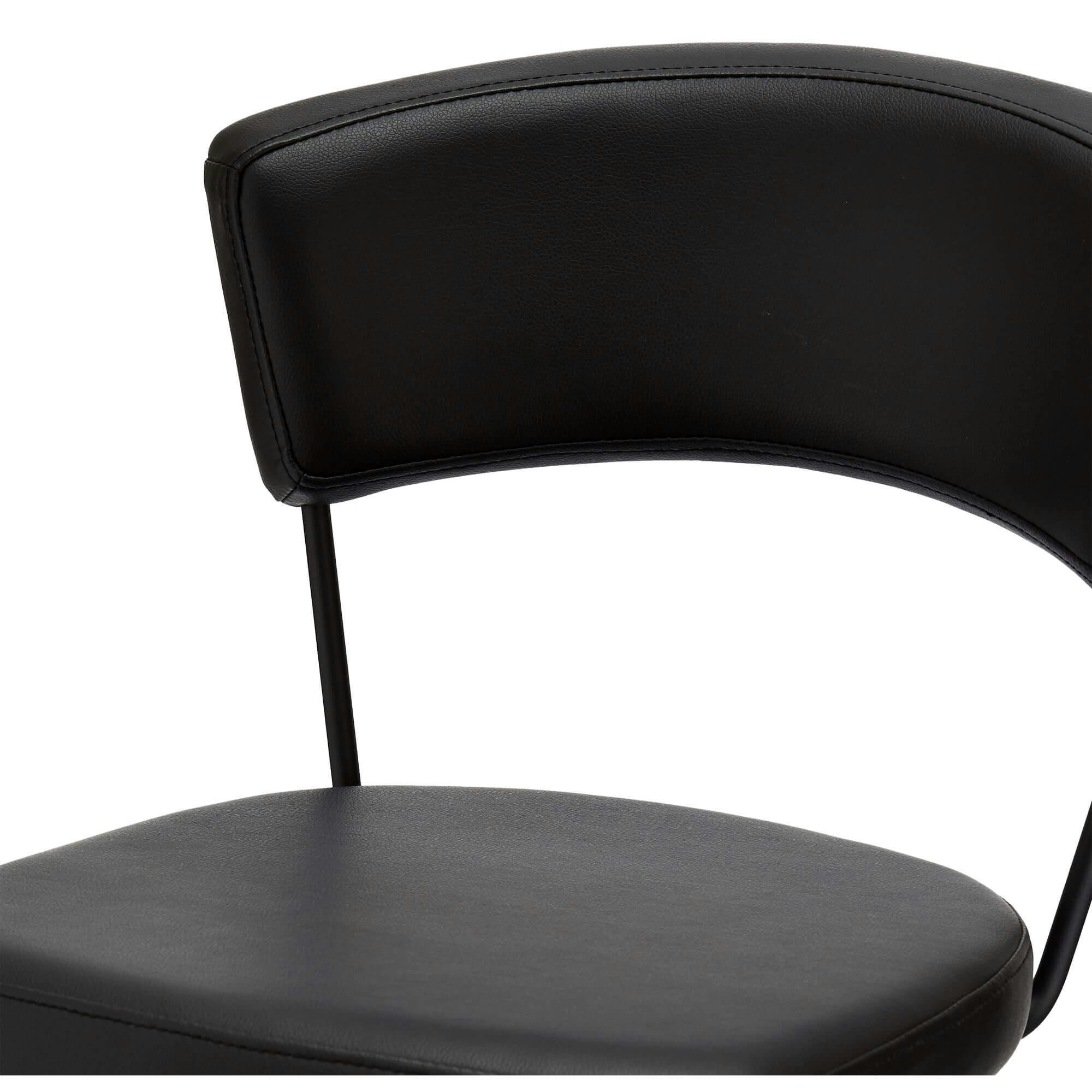 PREBEN - Lot de 2 chaise de bar en simili noir H81