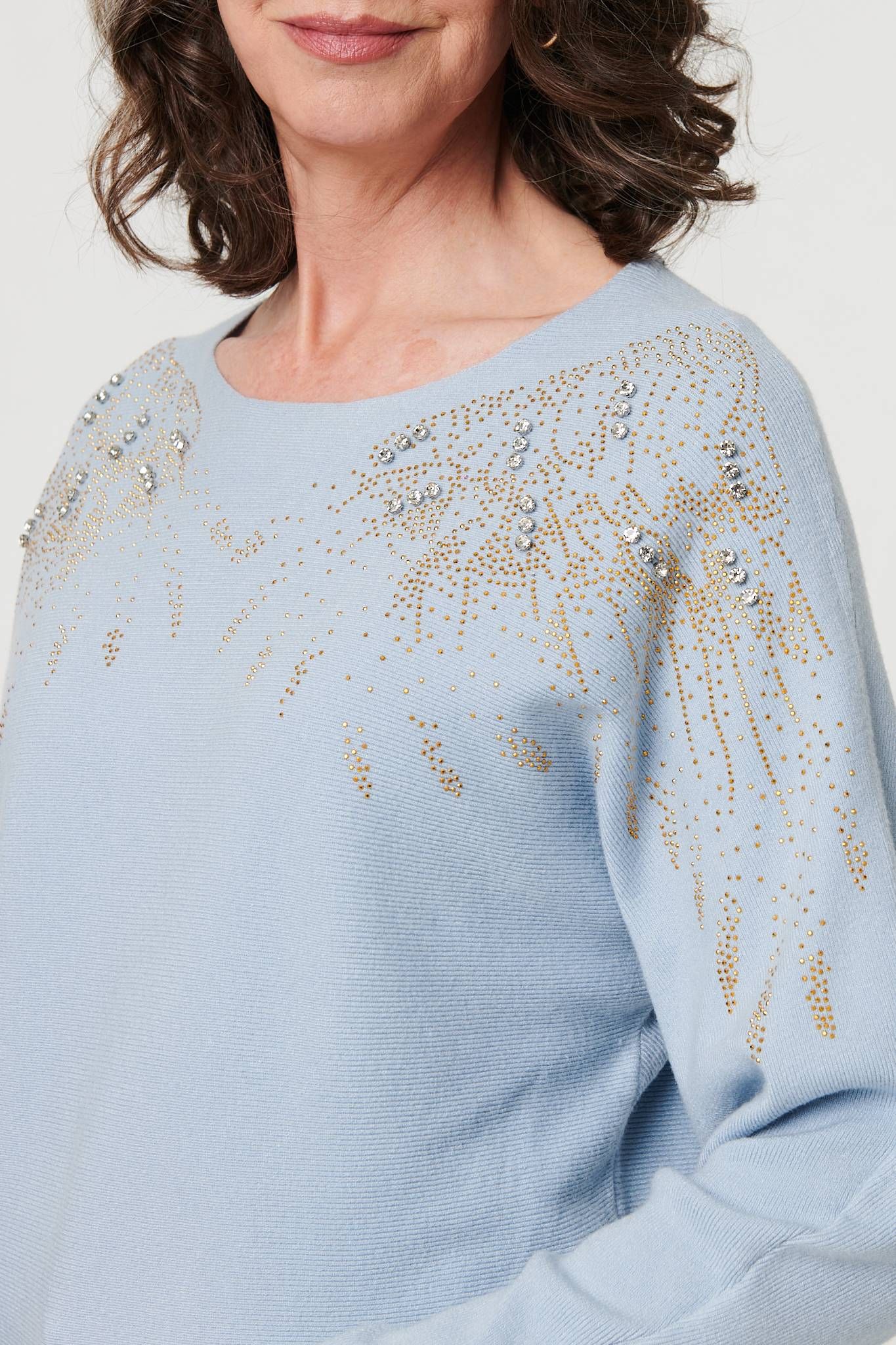 Izabel London Sparkly Embellished Relaxed Jumper