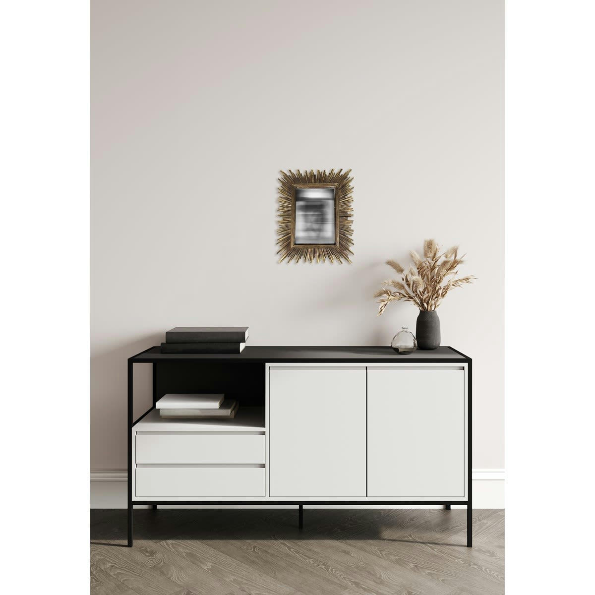 - Miroir convexe rectangle doré 23,4x28,2cm