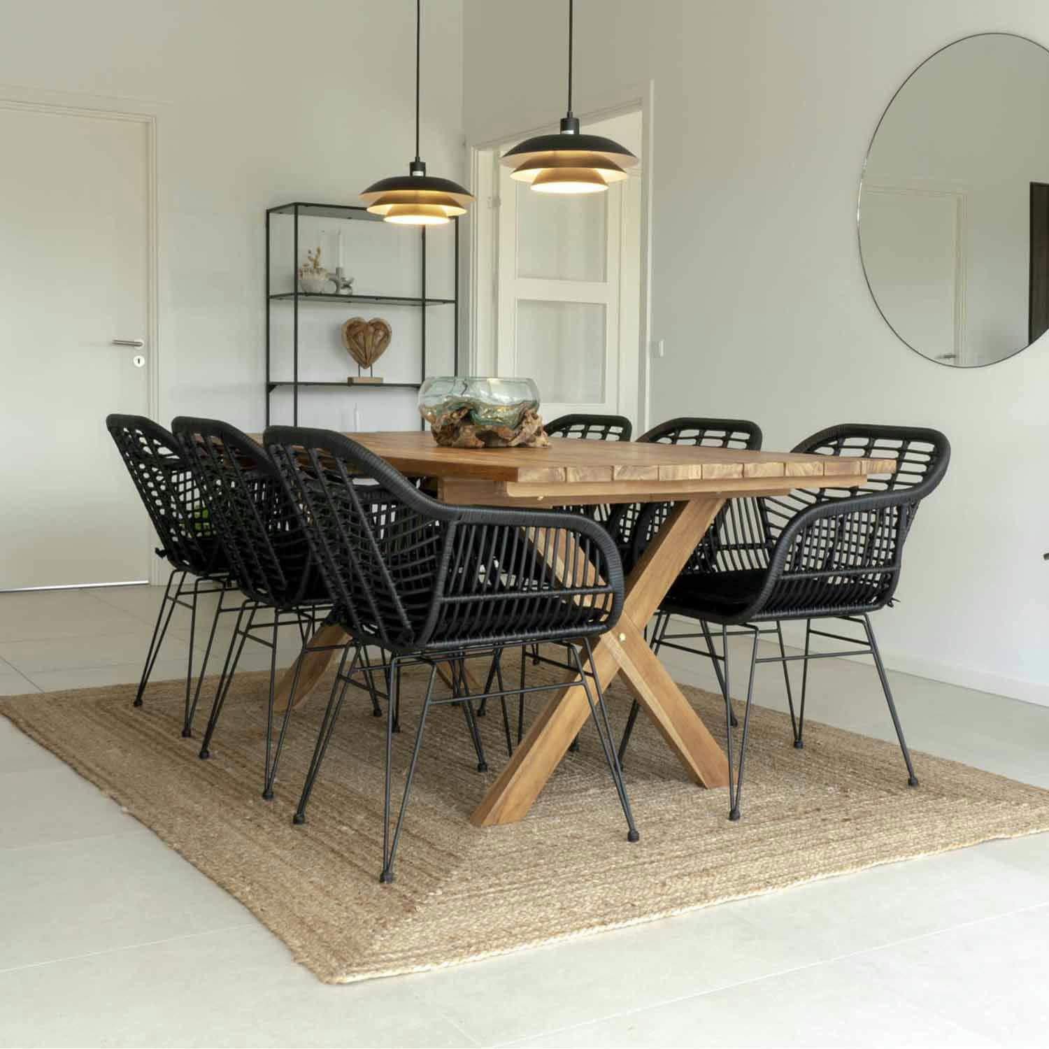 - 2 fauteuils en polyrotin noir TRIESTE