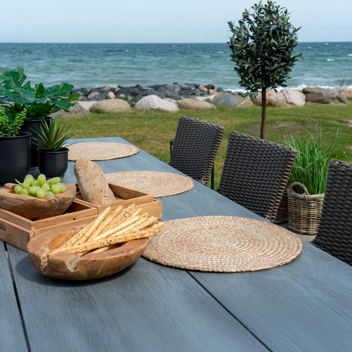 Set de table rond en jute tressée (lot de 4)